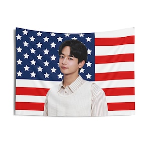 Shinee Minho Cute American Flag, Shinee Concert Banner, Shinee Kpop Flag, Gift for Shawols, Shinee 2025