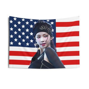 Aespa Karina Visuals American Flag, Aespa Concert Banner, Aespa Kpop Flag, Whiplash Universe, Aespa Synk Parallel Line, Aespa Tour 2024