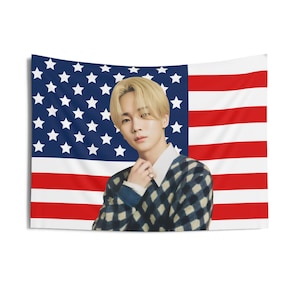 Shinee Key Blonde Hair American Flag, Shinee Concert Banner, Shinee Kpop Flag, Gift for Shawols, Shinee 2025