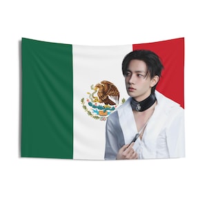 Heeseung Facecard Meksykańska flaga, Enha Koncertowy baner, Enha Kpop Flag, Enha Desire Unleash, Enha World Tour