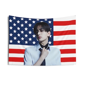 Heeseung Seductive American Flag, Enha Concert Banner, Enha Kpop Flag, Enha No Doubt, Enha World Tour