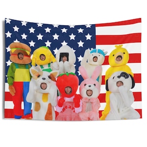 AndTeam Members in Cute Costume American Flag, AndTeam Members American Tapestry, AndTeam Koegawari, &Team 2024