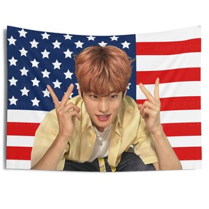 Riize Sohee Orange Hair American Flag, Sohee American Tapestry, Riize Sohee Merch Decor, Love 119, RIIZE BoomBoomBass, Rise and Realize