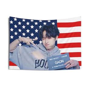 Xdinary Heroes Gaon Mug Shot American Flag, Xdinary Heroes Concert Banner, Xdinary Heroes Kpop Flag, XDH World Tour, XDH 2025