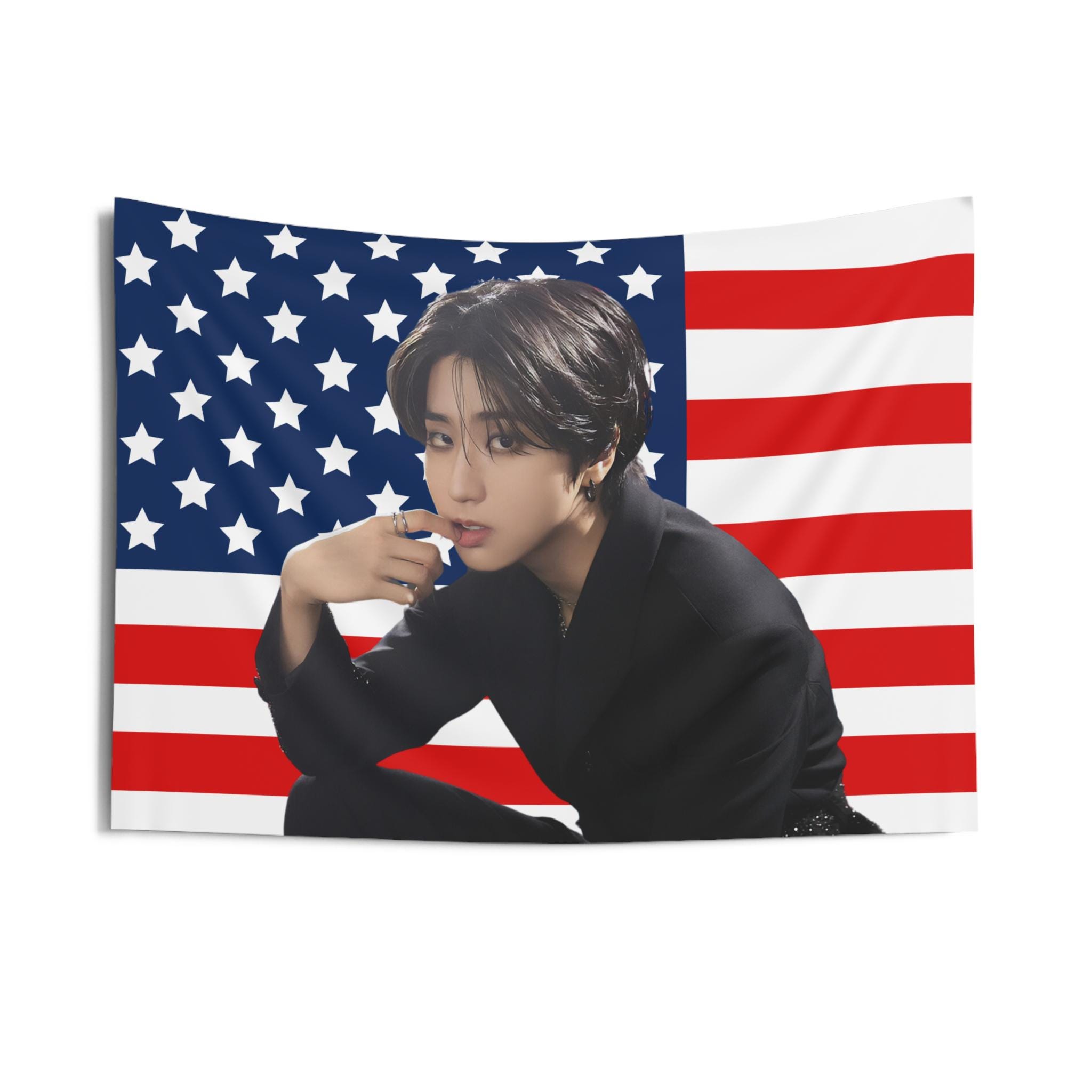 BOKJ バンド ラグ タペストリー 古着 ビートルズ 星条旗 アメリカ BOKJ