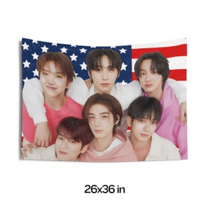 BoyNextDoor Group Photo Flag Banner, BoyNextDoor American Tapestry, Boy Next Door One and Only, Boy Next Door Serenade