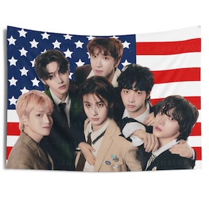 BND Members Magazine Photoshoot American Flag, Boy Next Door Members American Tapestry, Boy Next Door Earth wind and fire