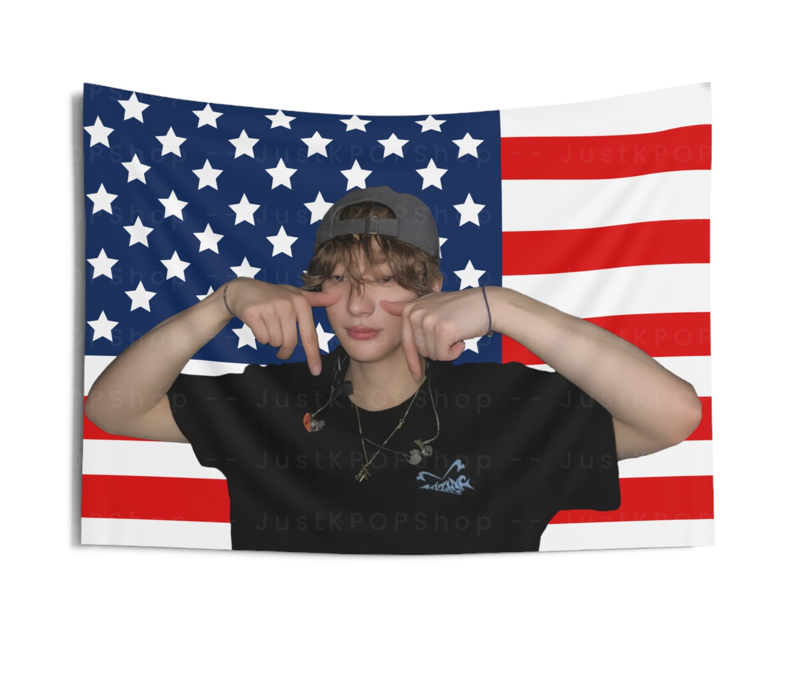 Riize Anton Funny Pose American Flag, Riize Anton American