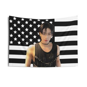 ZB1 Ricky Black Tanktop Black American Flag, Zerobaseone Concert Banner, Zb1 Kpop Flag, Zerobaseone Good So Bad, Zerobaseone Timeless World