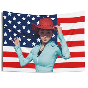 Loona Chuu Cowgirl Bandiera americana, Arazzo della bandiera americana di Chuu, Chuu Merch Decor, Regalo per il fan di Chuu, Strawberry Rush