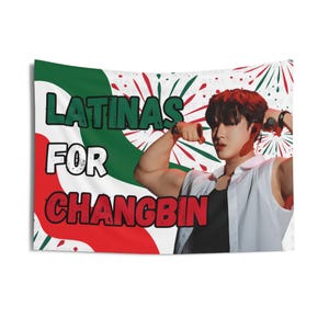 Changbin Flexing Latina Mexico Flag, Stray Kids Concert Banner, SKZ Kpop Banner, Stray Kids Ate, Skz DominAte, Stray Kids 2025