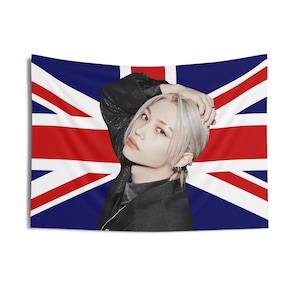 Skz Felix Blonde UK Flag, Stray Kids Concert Banner, SKZ Kpop Banner, Stray Kids Ate, Skz DominAte, Stray Kids 2025