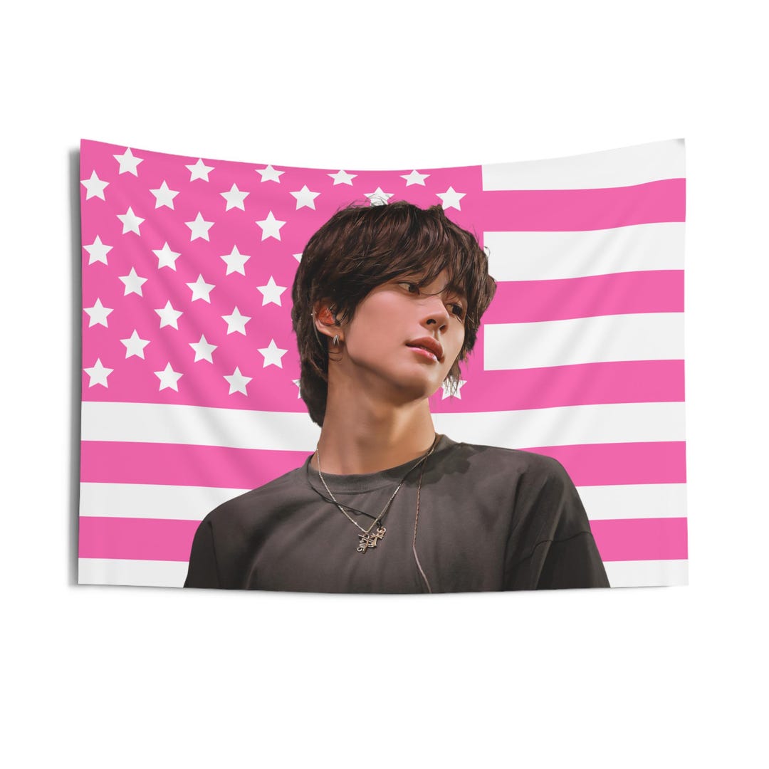 Riize Anton Insane Visuals Pink American Flag, Riize Concert Banner ...