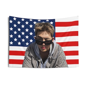 Scoups Wink American Flag, Seventeen Concert Banner, Seventeen Kpop Flag, Seventeen New World Tour 2025