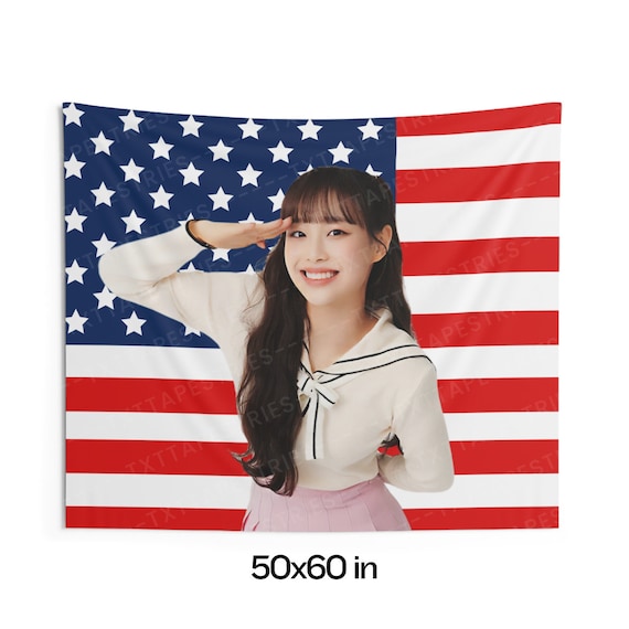 Loona Chuu Salute Flag Banner, Chuu American Flag Tapestry, Chuu