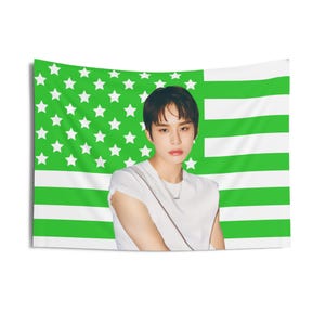 Nct Jungwoo Photoshoot Green American Flag, Nct Concert Banner, Nct Kpop Flag, Nct 127, Nct Candy Factory, NCT Tour 2025