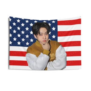 Stray Kids Changbin Flag Banner, Changbin American Tapestry, Changbin Merch Decor, Gift for Changbin, Changbin Fan Gift Ideas