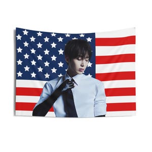 Sunoo Latex Gloves American Flag, Enha Concert Banner, Enha Kpop Flag, Enha No Doubt, Enha World Tour