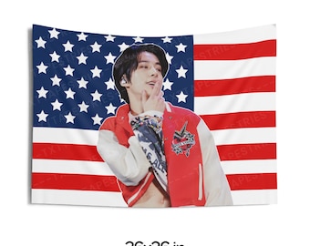 Jake Abs Reveal American Flag, Enha Concert Banner, Enha Kpop Flag, Enha Desire Unleash, Enha World Tour