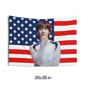 Riize Anton Red Hair Flag Banner, Anton American Tapestry, Anton Merch Decor, Love 119, 119 Riize