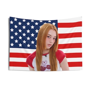 Katseye Megan Orange Hair American Flag, Katseye Concert Banner, Katseye Kpop Flag, Katseye Wango Tango, Katseye 2025