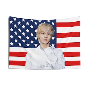 Jungwon Desire Unleash American Flag, Enha Concert Banner, Enha Kpop Flag, Enha No Doubt, Enha World Tour