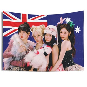 Aespa Members Cute Photoshoot Australian Flag, Aespa Members Australian Tapestry, Aespa World Tour, Aespa Armageddon, Aespa Tour 2024