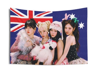 Aespa Members Cute Photoshoot Australian Flag, Aespa Members Australian Tapestry, Aespa World Tour, Aespa Armageddon, Aespa Tour 2024