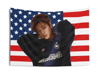 Stray Kids Seungmin Photoshoot Flag Banner, Seungmin American Tapestry, Seungmin Merch Decor, Gift for Seungmin Fan, Seungmin Fan Gift Ideas