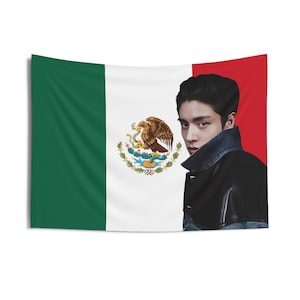 Baner z meksykańską flagą Enha Jake: dekoracja koncertu K-pop