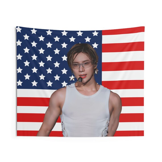 シャイニー テミン ホワイト タンクトップ アメリカ国旗、シャイニー