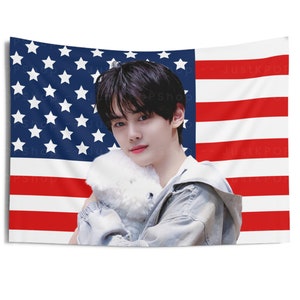ZB1 Gyuvin Cute Photo American Flag, Zerobaseone Gyuvin American Tapestry, Zerobaseone Yura Yura, Zerobaseone Sweat,  ZB1 Feel The Pop