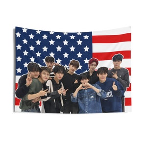Zerobaseone Members Photo Flag Banner,  Zerobaseone Members American Tapestry, ZB1  Ricky, Zerobaseone Yura Yura, ZB1 Melting point