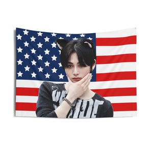 Taesan Catboy American Flag, Boy Next Door Concert Banner, BoyNextDoor Kpop Flag, Boynextdoor Nice Guy
