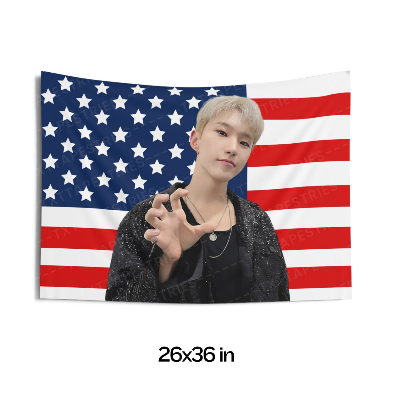 Hoshi Horanghae Pose American Flag, Seventeen Kpop Flag, Seventeen