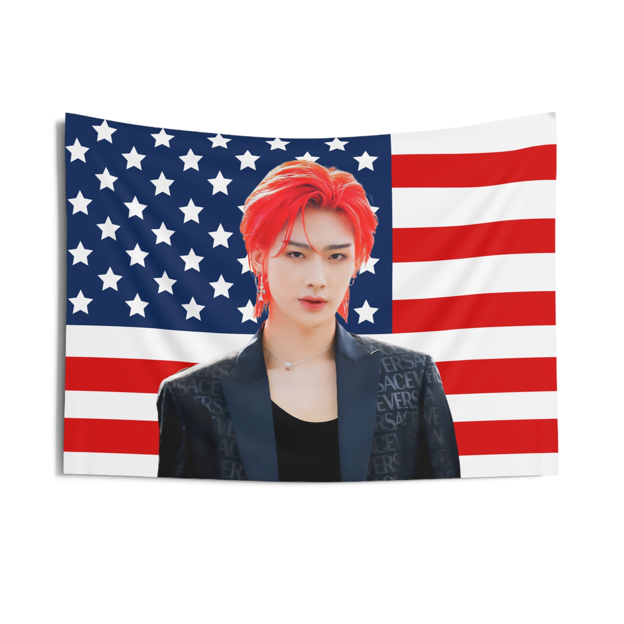 邦楽 RAISE THE FLAG Zerobaseone Ricky Stunning Red Hair Flag Banner, Ricky