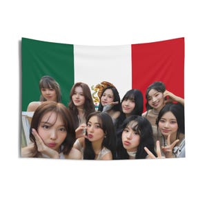 Twice Group Photo  Mexican Flag, Twice Concert Banner, Twice Kpop Flag, Twice Strategy, Twice Guess My Strategy