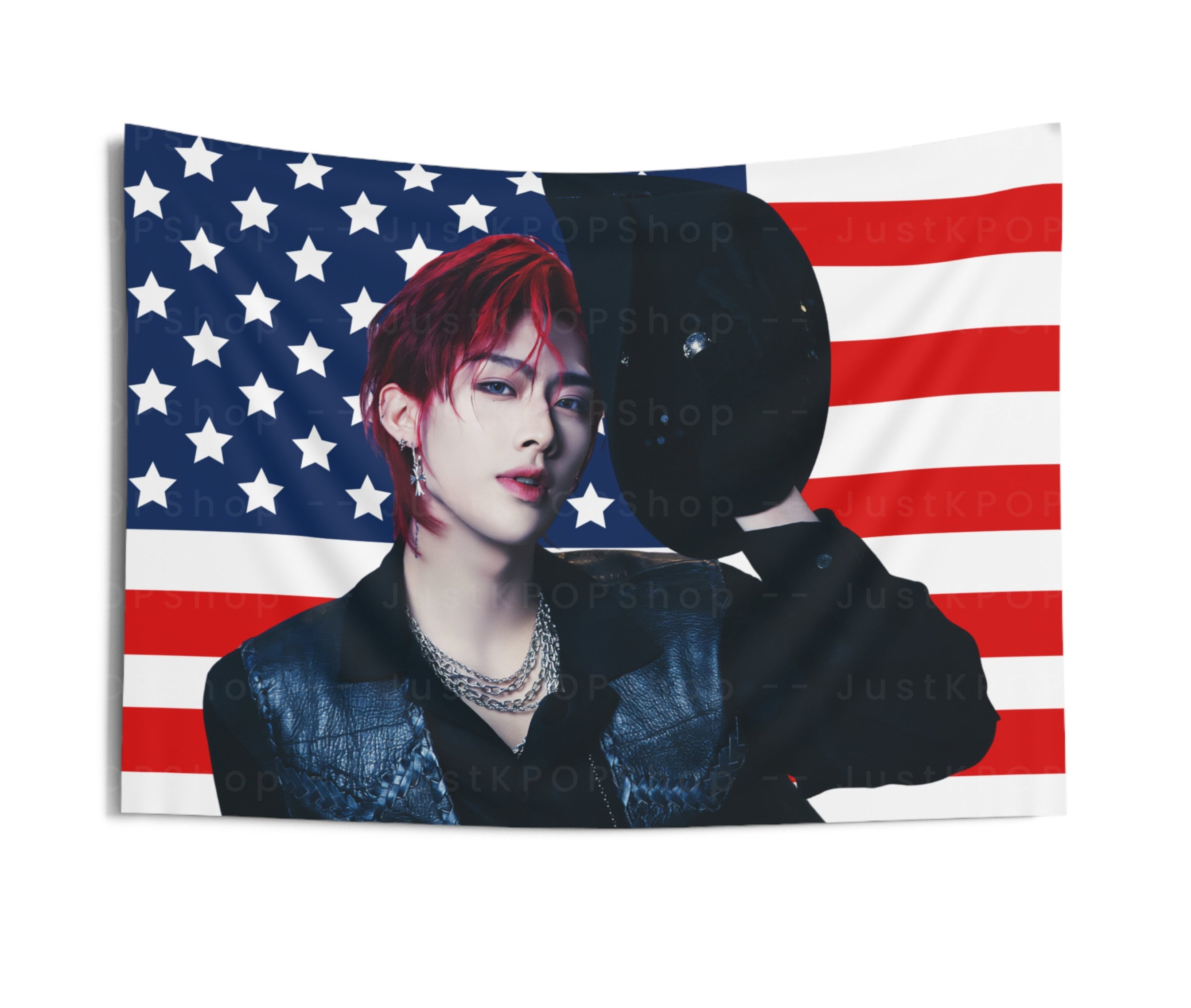 ZB1 Ricky Feel the Pop American Flag, Zerobaseone Ricky