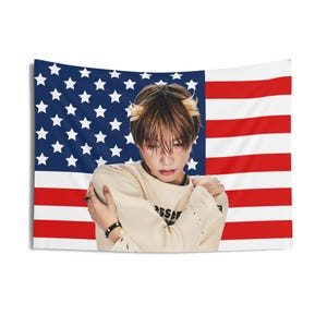 P1Harmony Jongseob Duh American Flag, P1Harmony Concert Banner, P1Harmony Kpop Flag,  P1Harmony Sad Song, p1harmony tour 2025
