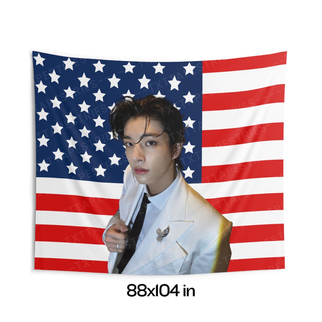 Jake in White Suit American Flag, Jake Concert Banner, Jake