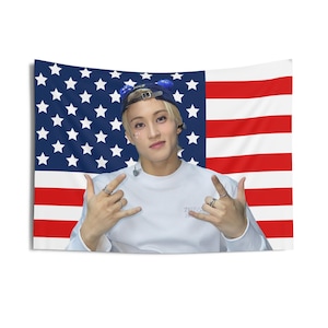 Nct Mark White Sweater American Flag, Nct Concert Banner, Nct Kpop Flag, Nct 127, Nct Candy Factory, NCT Tour 2025