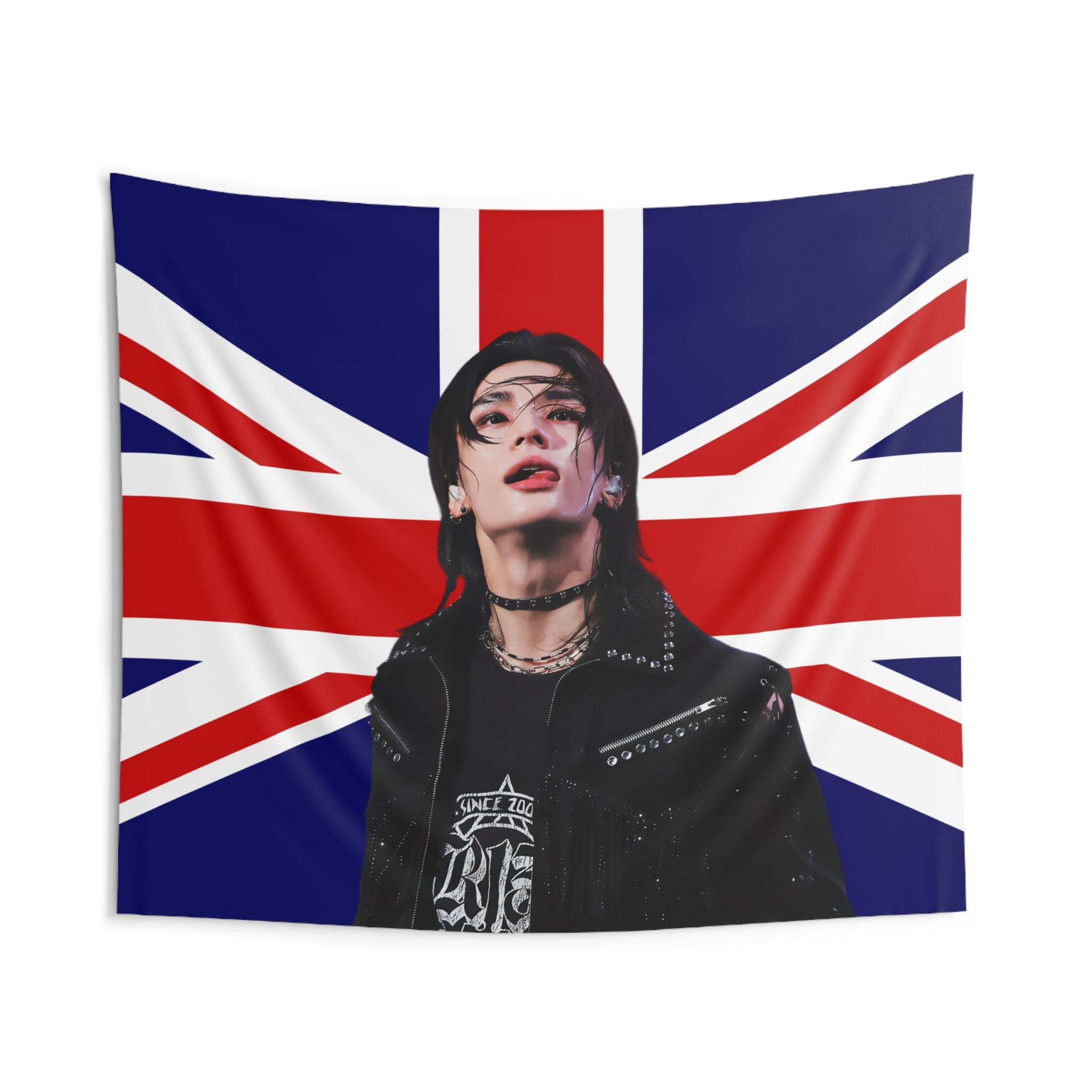 Hyunjin Stunning Shot UK Flag, Stray Kids Concert Banner, SKZ Kpop
