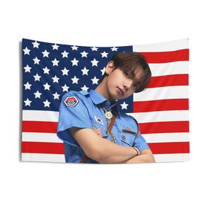 BND Jaehyun Visuals American Flag, Boy Next Door Concert Banner, BoyNextDoor Kpop Flag, Boynextdoor Nice Guy, BND 19.99
