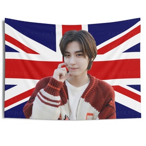 BND Leehan Cute UK Flag , Boy Next Door Leehan UK Tapestry, Boy Next Door Earth wind and fire