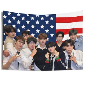 ZB1 Members Group Photo American Flag, Zerobaseone Members American Tapestry, Zerobaseone Yura Yura, Zerobaseone Sweat,  ZB1 Feel The Pop