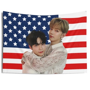ZB1 Hanbin Zhang Hao American Flag,  Zerobaseone Hanbin Zhang Hao American Tapestry, Zerobaseone Yura Yura, Zb1 Sweat,  ZB1 Feel The Pop
