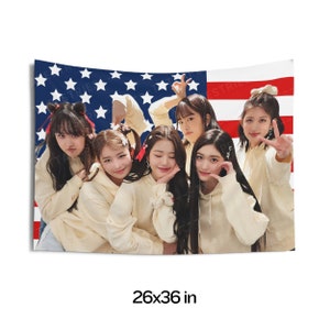 Ive Members Groufie Flag Banner, Ive Members American Tapestry, Ive Members Kpop Merch, Gift for Ive Fan