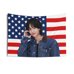 Riize Wonbin Cute Pose Photo Flag Banner, Wonbin American Tapestry, Wonbin Merch Decor, Love 119, 119 Riize