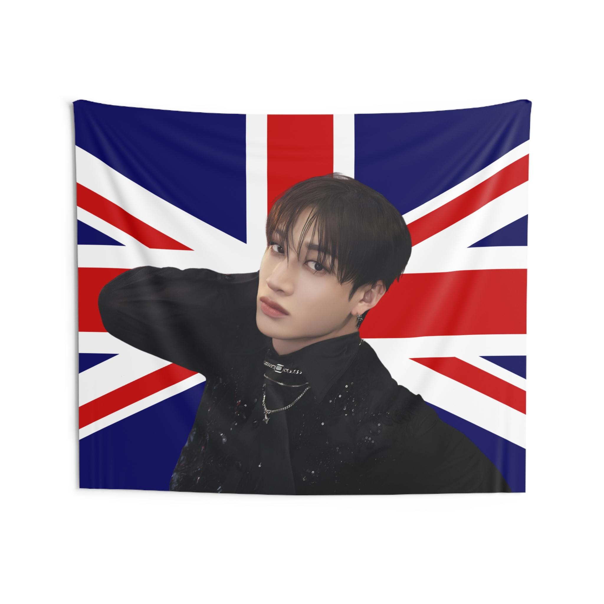 Bang Chan Dominate UK Flag, Stray Kids Concert Banner, SKZ