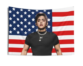 Svt Joshua Chest America Flag Banner, Seventeen Members Kpop Flag